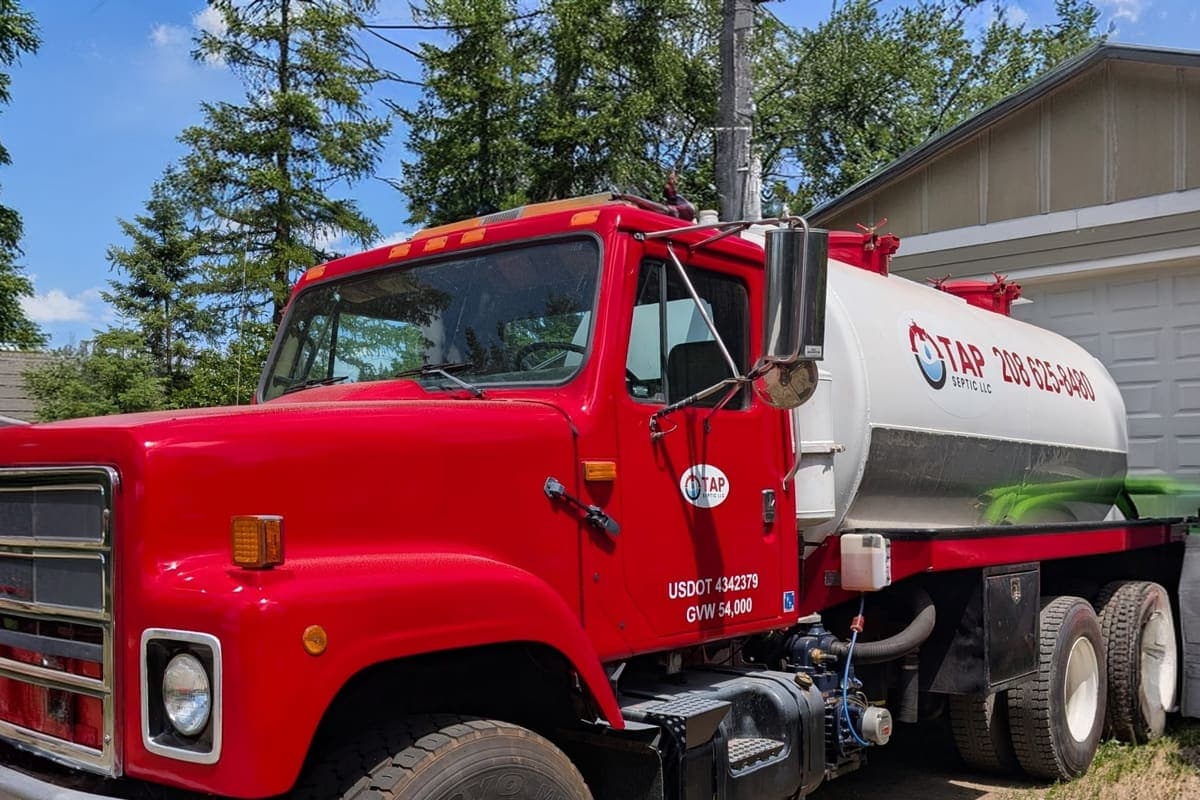 TAP Septic pump truck ready to respond to a septic emergency